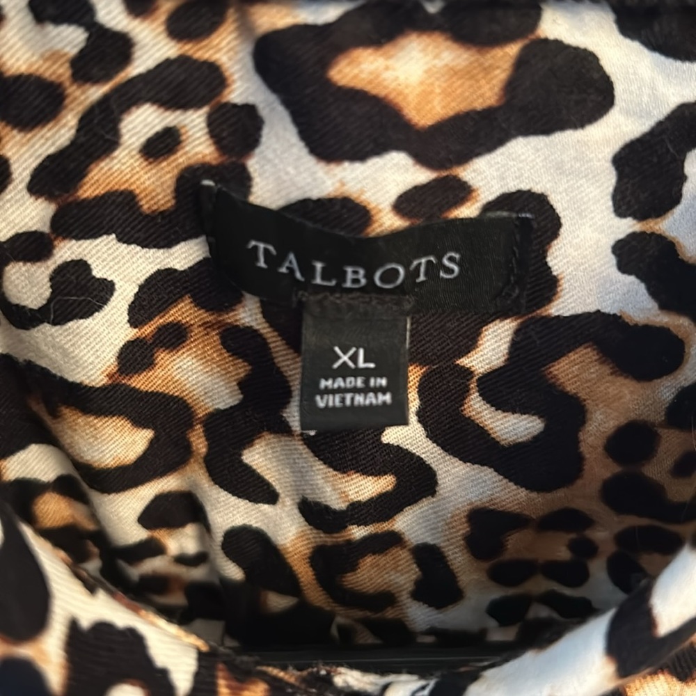 Leopard Print Talbots Long Sleeved Button Down Bl… - image 2